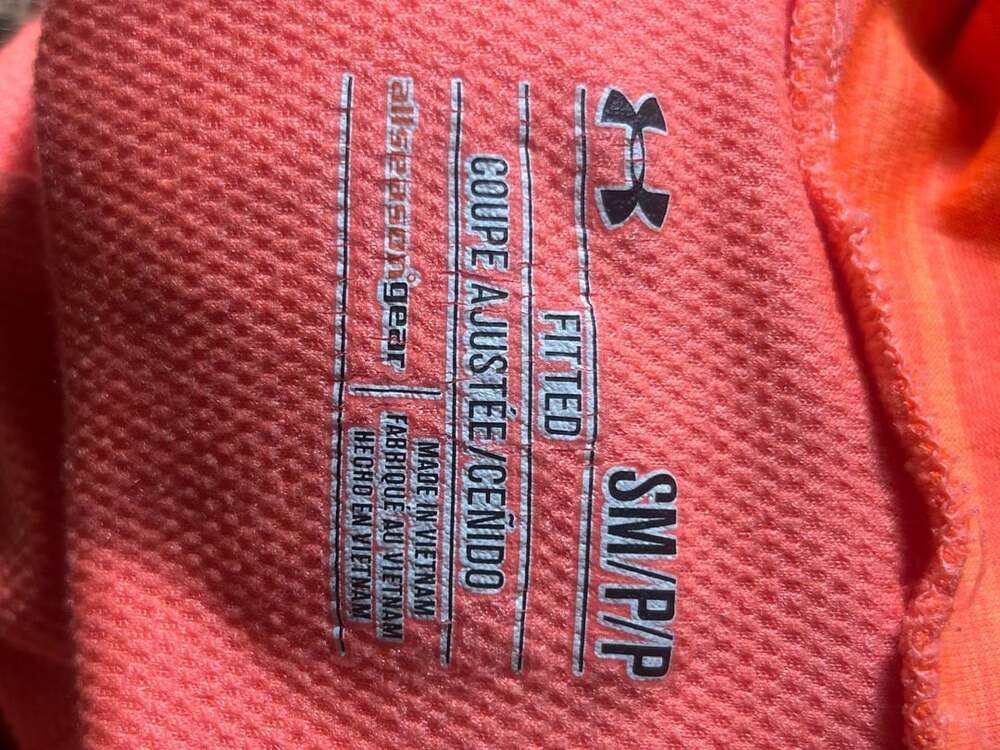 Under Armour Long Sleeve Athletic Top Size Small Orange Fitted - Picture 4 of 6